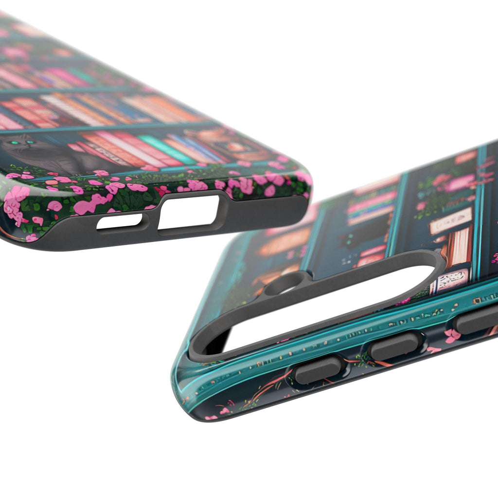 Bookish Phone Case, Book Cats Lover, Bookshelf Librarians Gifts, iPhone Galaxy Pixel Cover