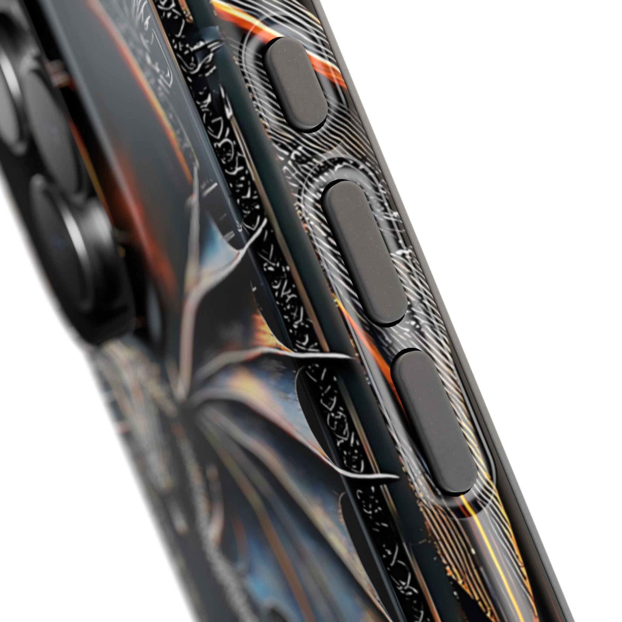 Magnetic Dragon Bookshelf iPhone Case: Fantasy Library Design Mythical Gift