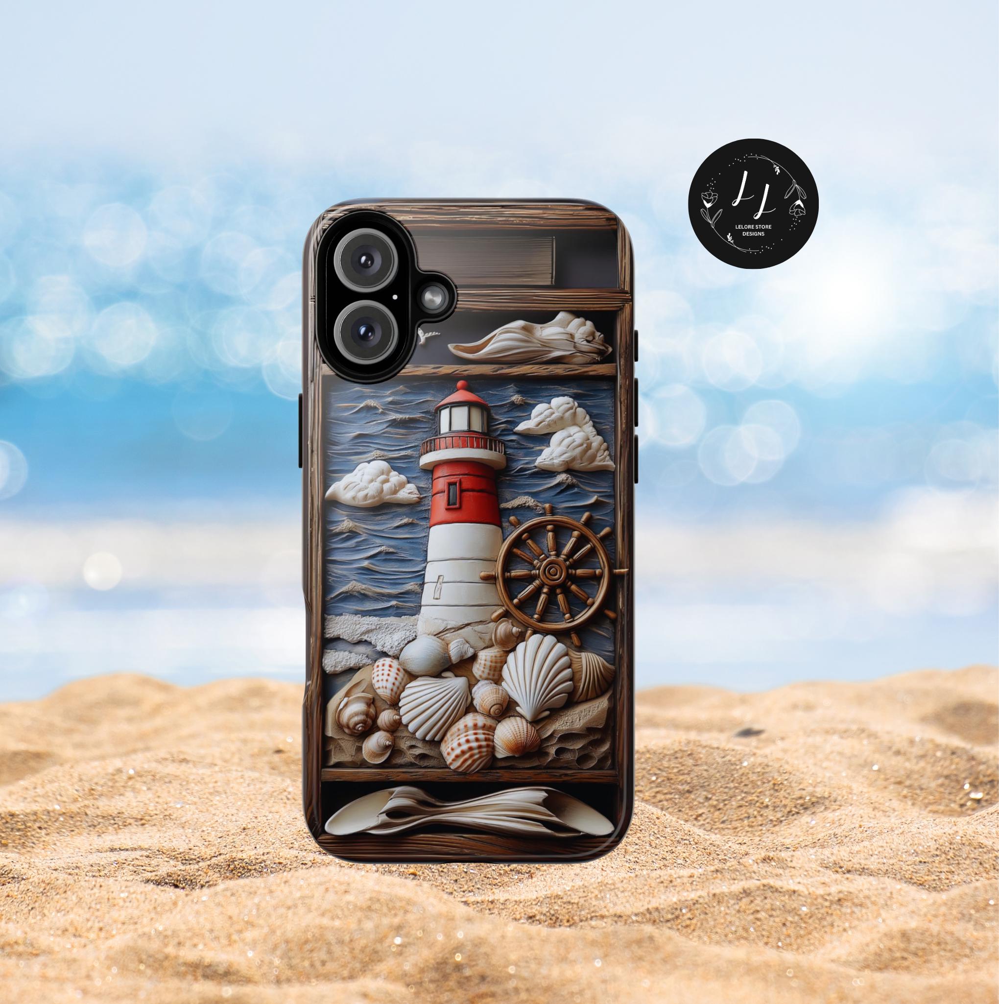 Nautical Lighthouse Phone Case, Coastal Beach iPhone Galaxy Pixel 9 Summer Gift