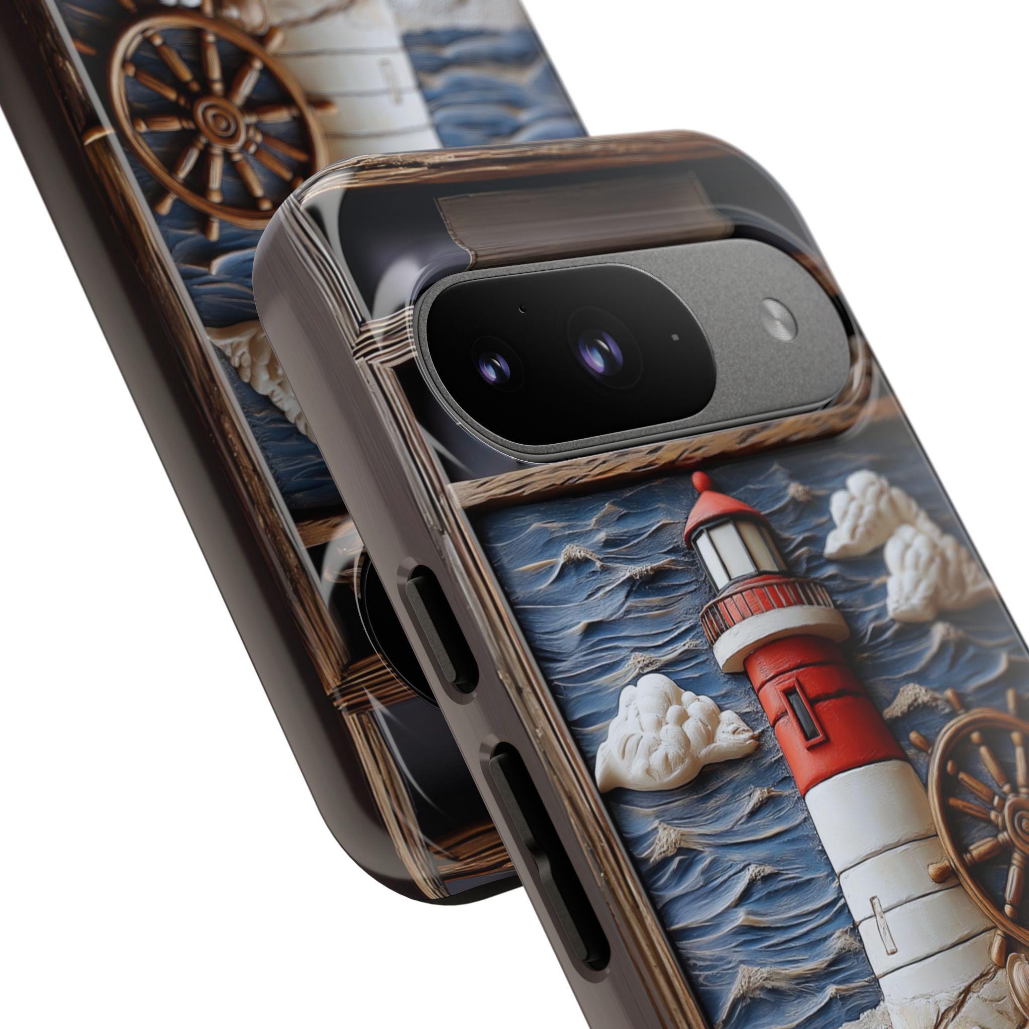 Nautical Lighthouse Phone Case, Coastal Beach iPhone Galaxy Pixel 9 Summer Gift