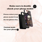 Dark Floral Skull Phone Case: Gothic Roses iPhone, Samsung, Pixel
