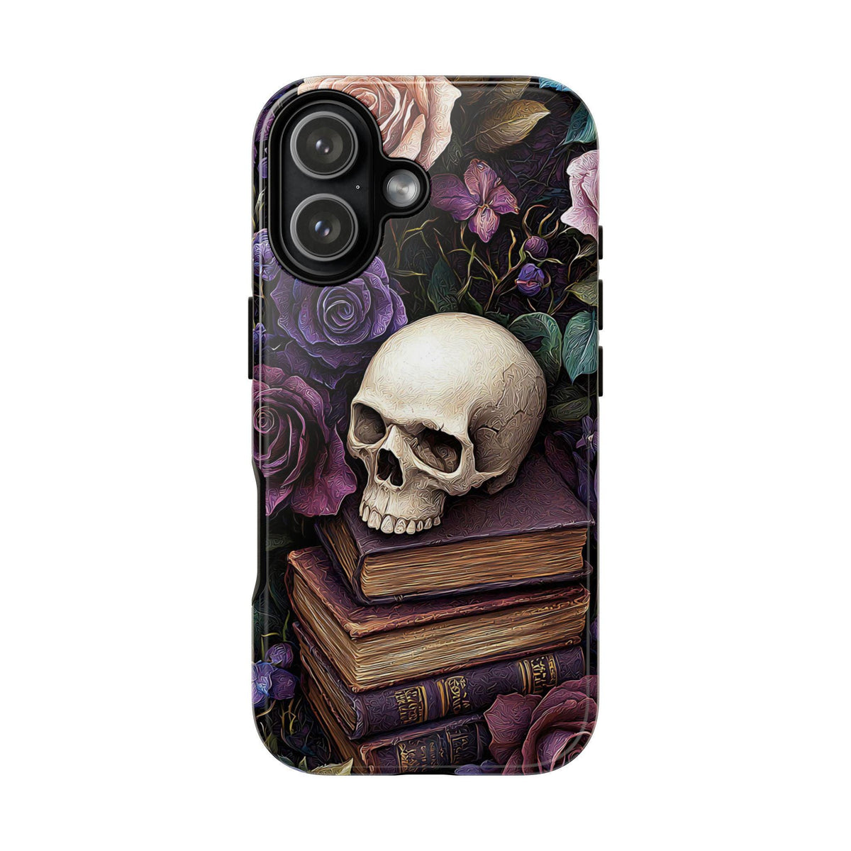 Dark Floral Skull Phone Case: Gothic Roses iPhone, Samsung, Pixel