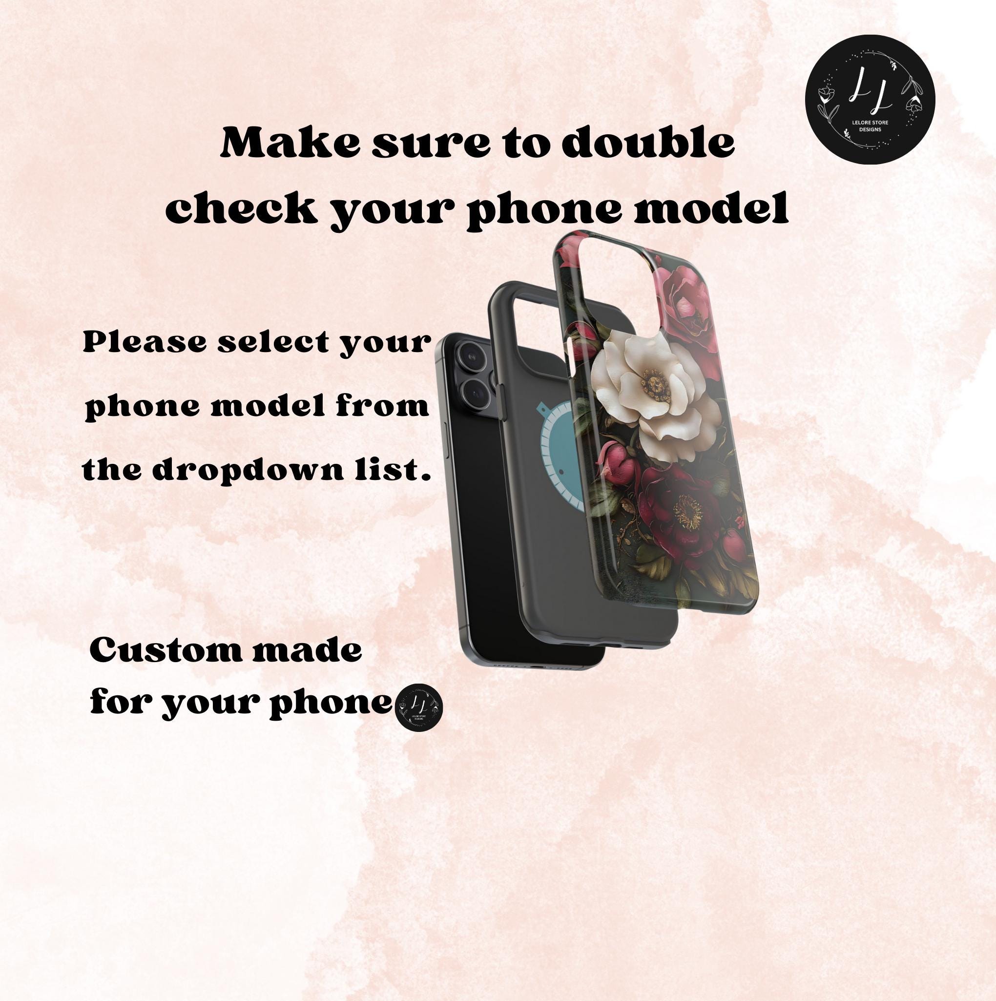 Floral iPhone Case: Vintage Flower Design, MagSafe Compatible, Glossy or Matte