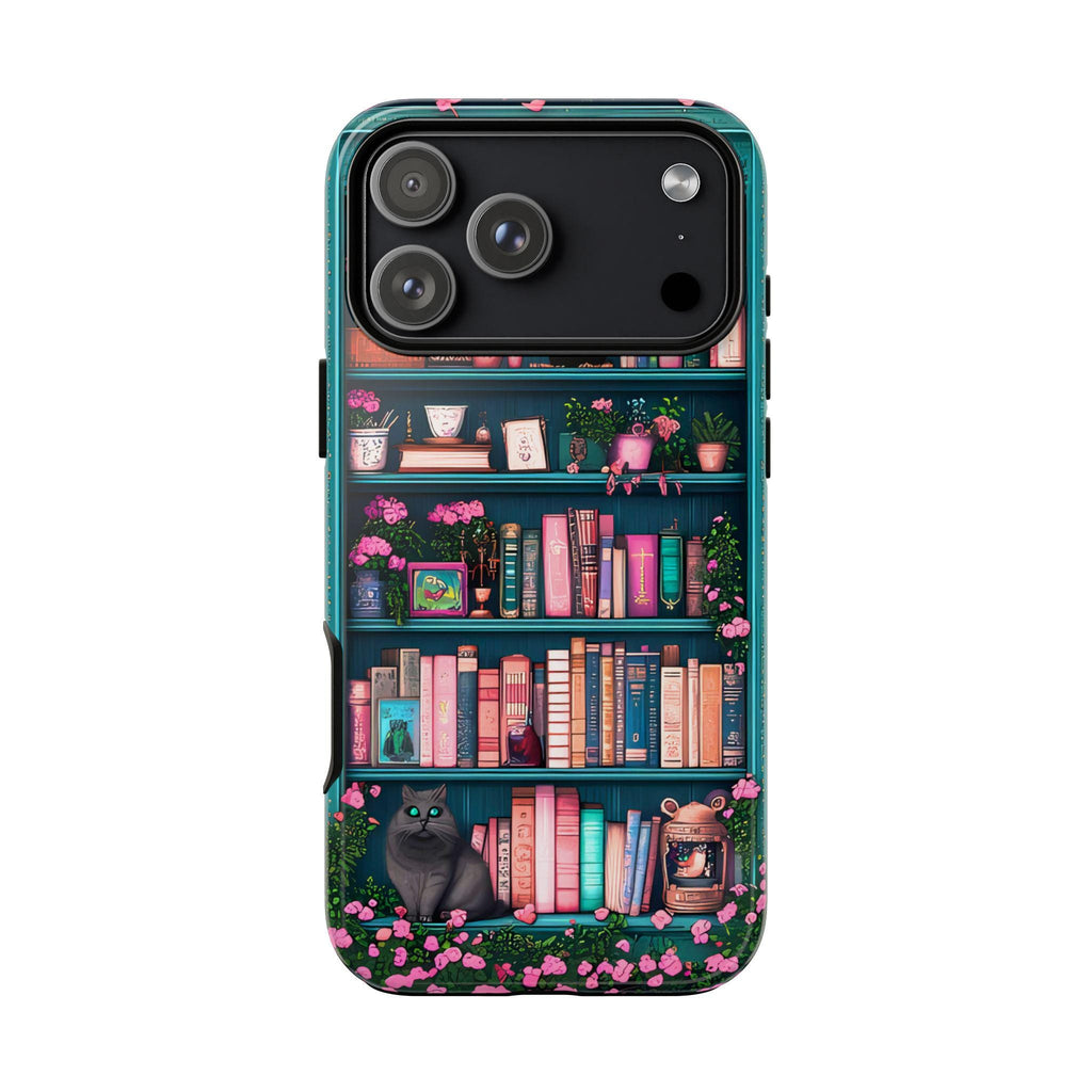 Bookish Phone Case, Book Cats Lover, Bookshelf Librarians Gifts, iPhone Galaxy Pixel Cover