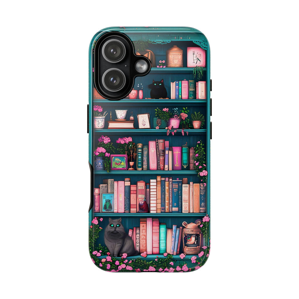 Bookish Phone Case, Book Cats Lover, Bookshelf Librarians Gifts, iPhone Galaxy Pixel Cover
